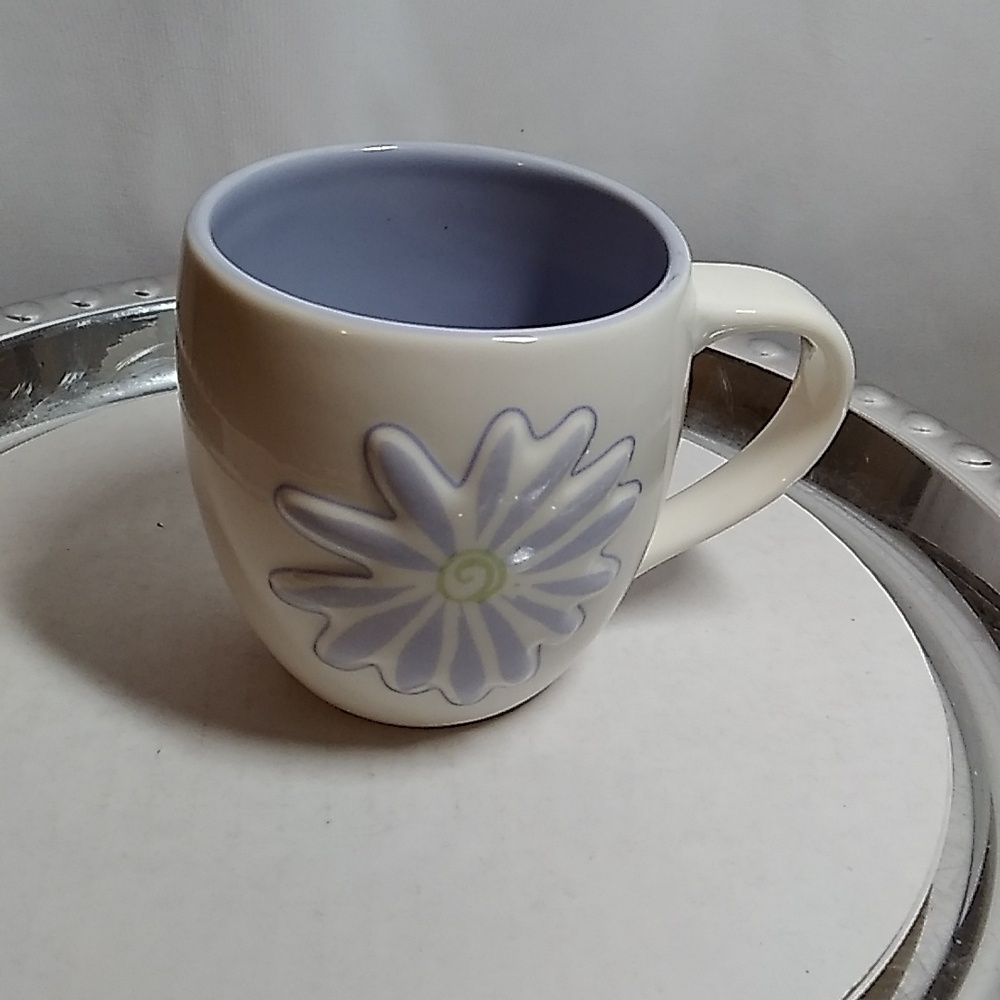 Starbucks 2006 Ceramic Coffee Mug 14 oz Lavender Purple Flower EUC